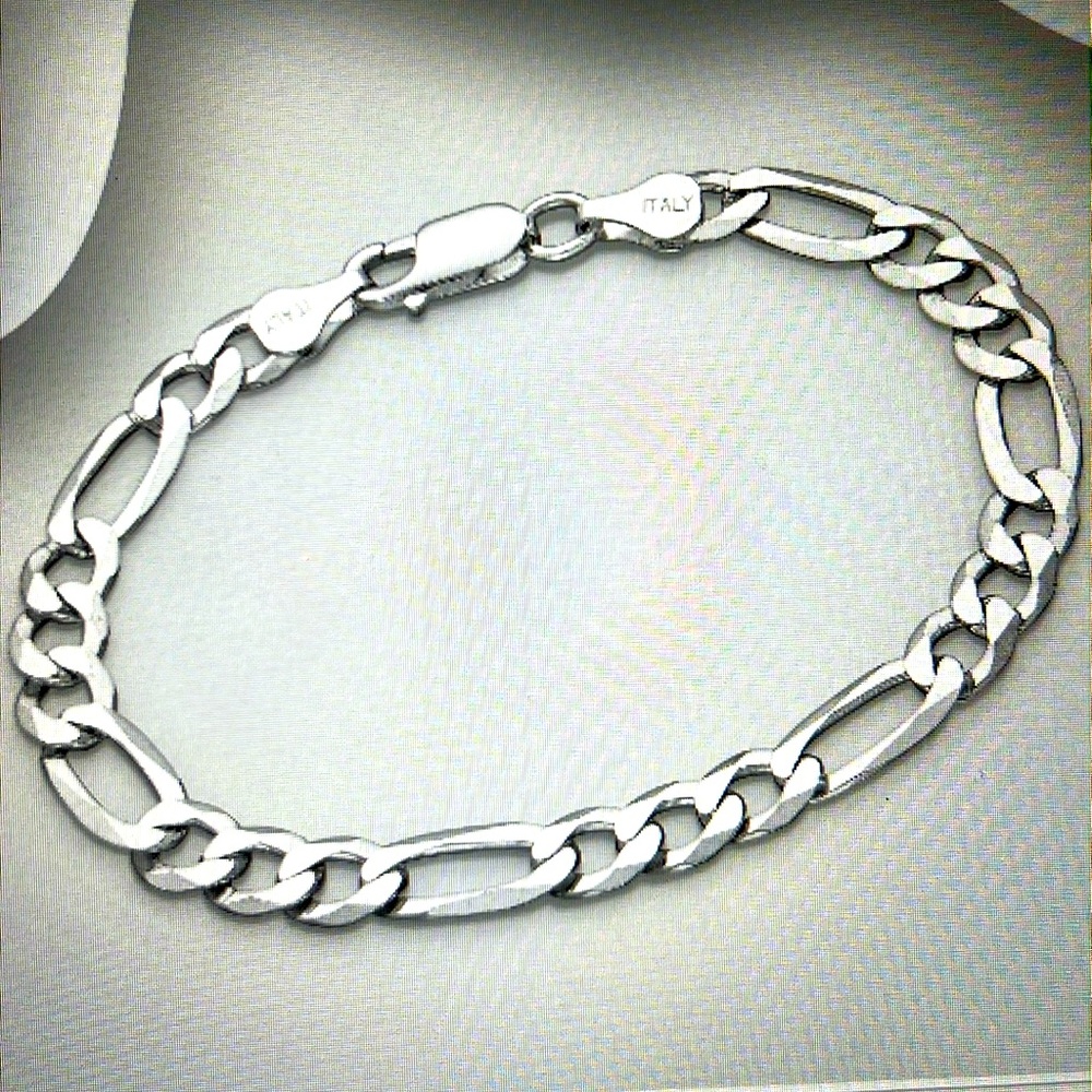 Brand New Man 925 Sterling Silver Fígaro Bracelet